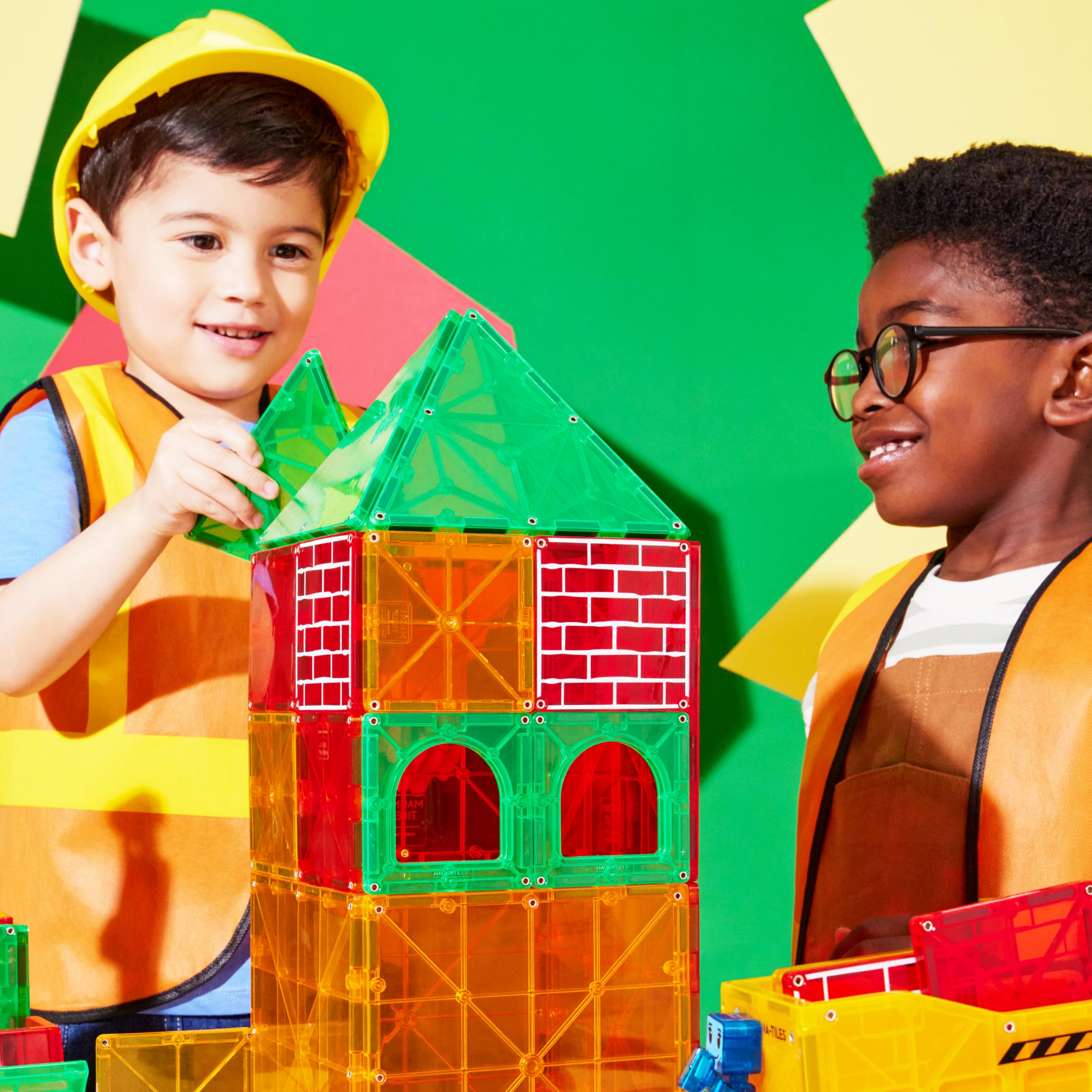 MAGNA-TILES Builder XL figures adding character to city builds