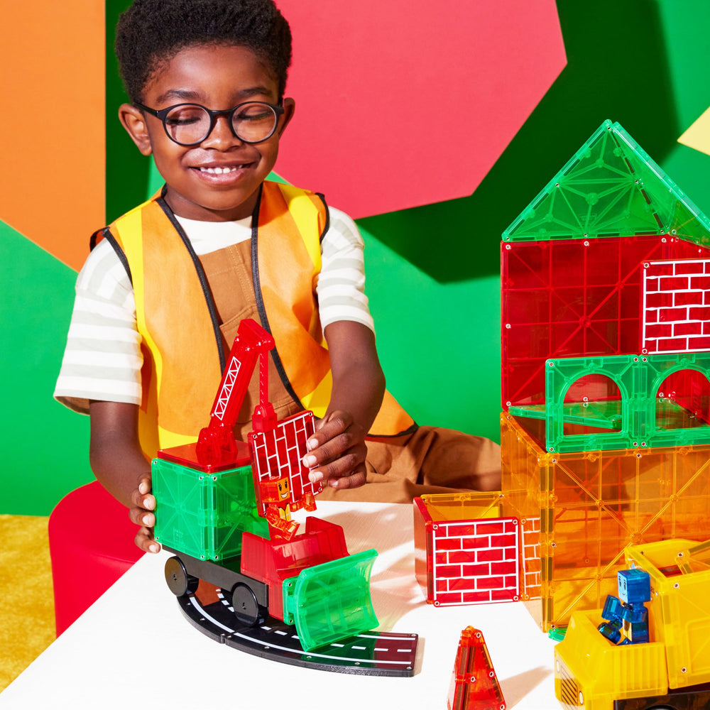 MAGNA-TILES Builder XL truck cabs inviting cooperative storytelling