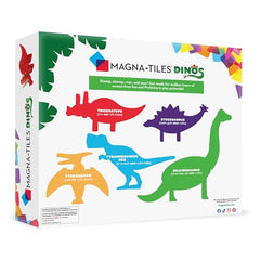 MAGNA-TILES Dinos Brachiosaurus green figure supports storytelling and cooperative play.