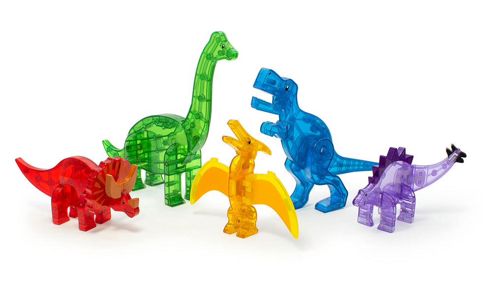 MAGNA-TILES Dinos Pteranodon yellow figure fosters aerial play and imaginative flight stories.