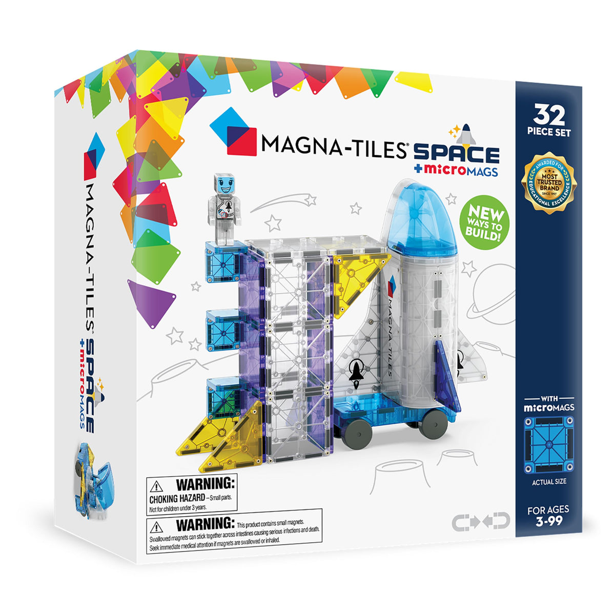 MAGNA-TILES Space Shuttle showing storage-ready design for playtime