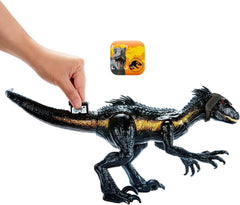MAGNETOE Indoraptor jungle-colored deco enhances display presence.