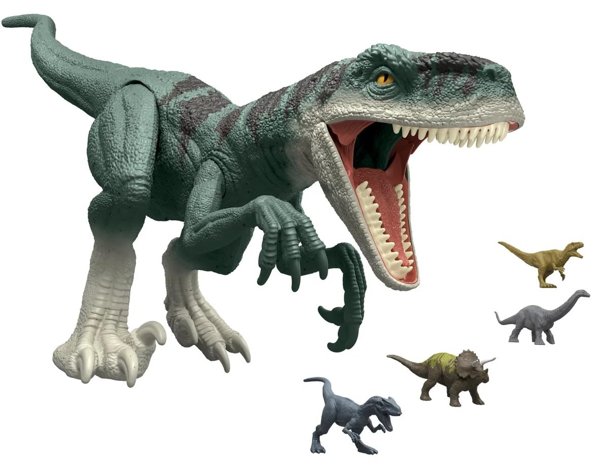 MAGNETOE Allosaurus mini figure adds action and species variety to the scene