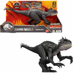 MAGNETOE Jurassic Ultimate Extreme Damage Scorpios Rex lights illuminate with pulsating heartbeat effect for dramatic display.