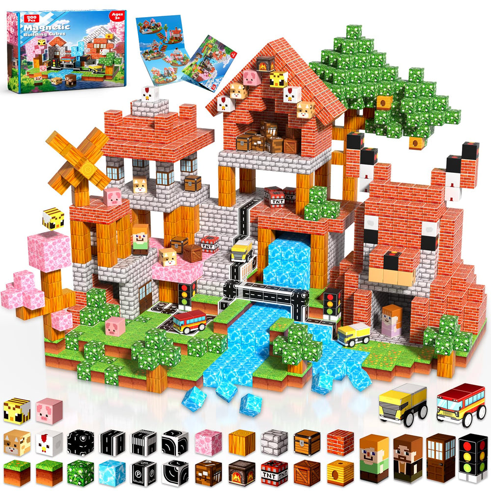 Magnetopia 200-pcs magnetic blocks set for creative building and steady hands.