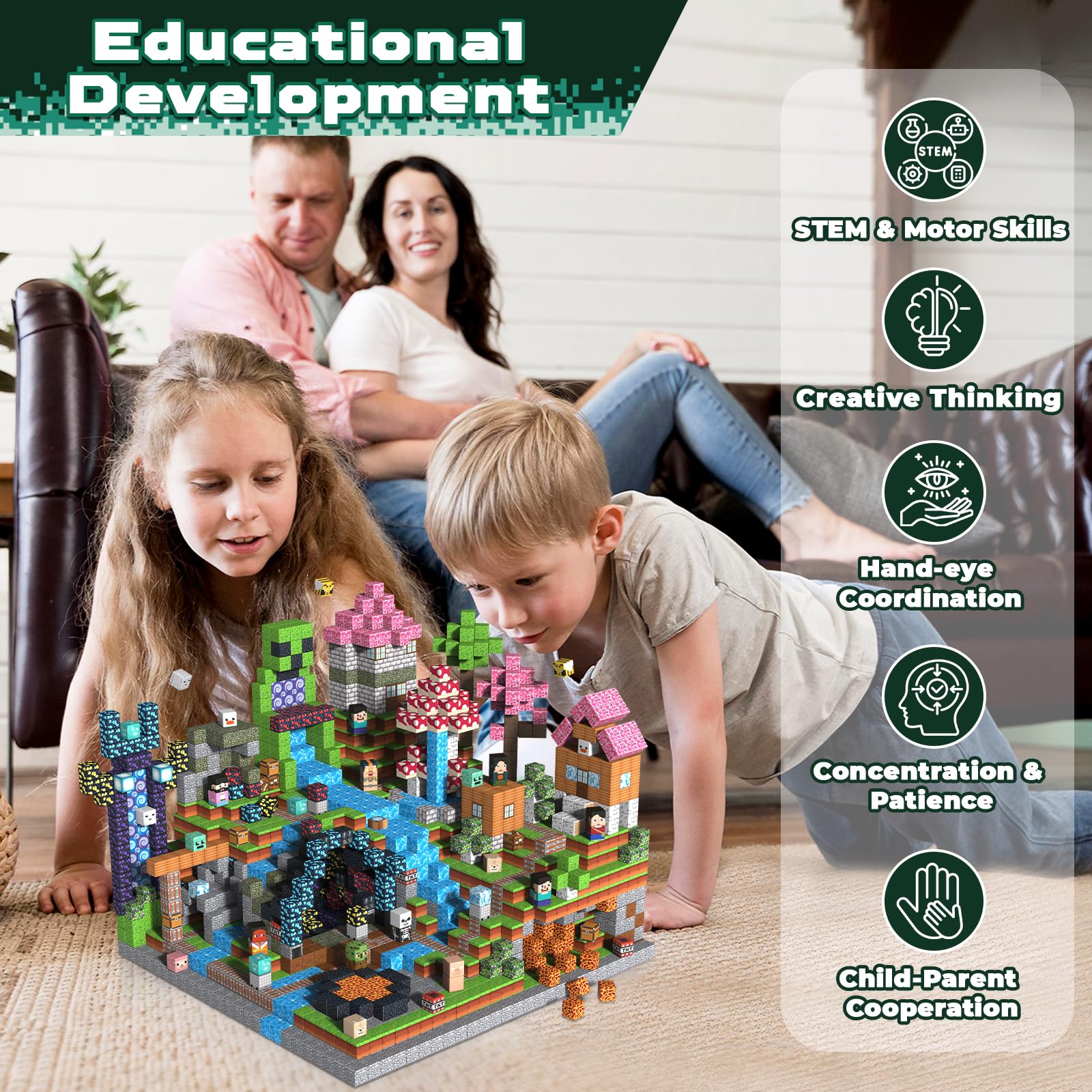 Magnetopia 300PCS magnetic blocks gift-ready packaging ideal for birthdays and holidays.