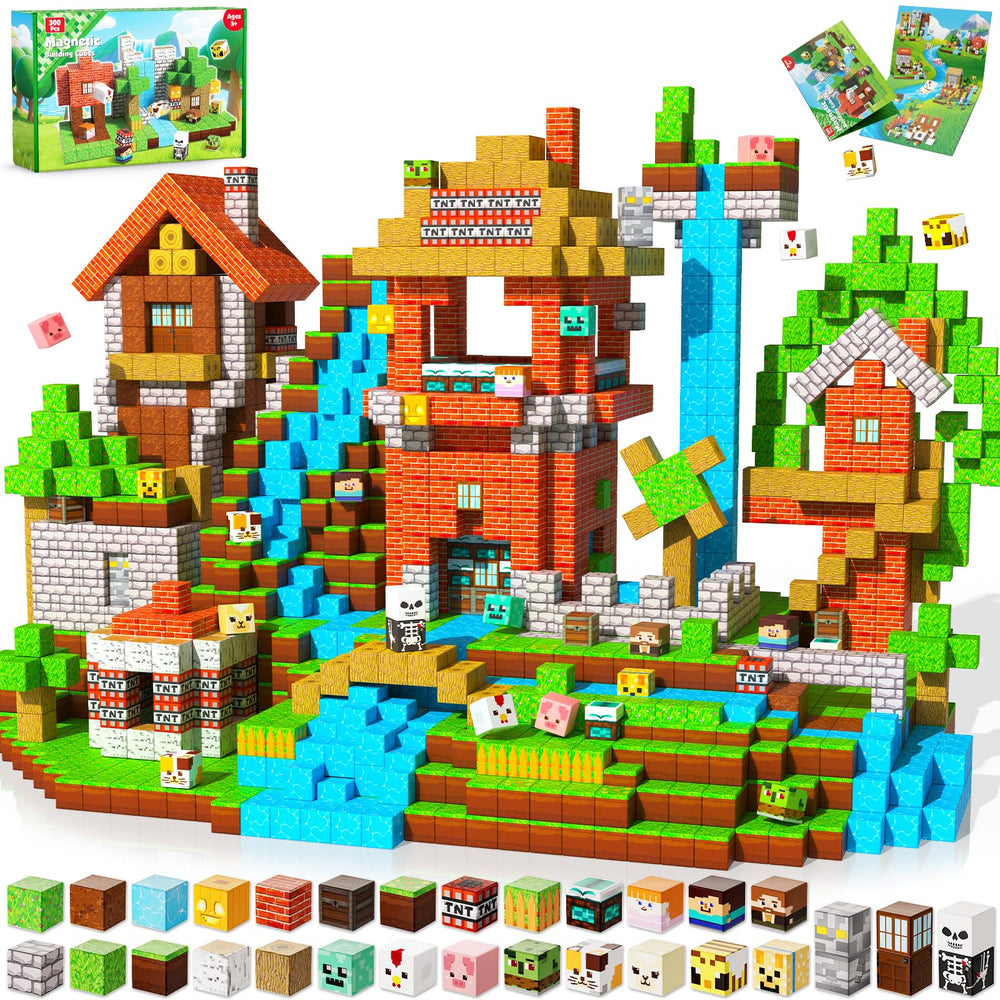 Magnetopia 300-piece magnetic blocks set for creative building and STEM exploration