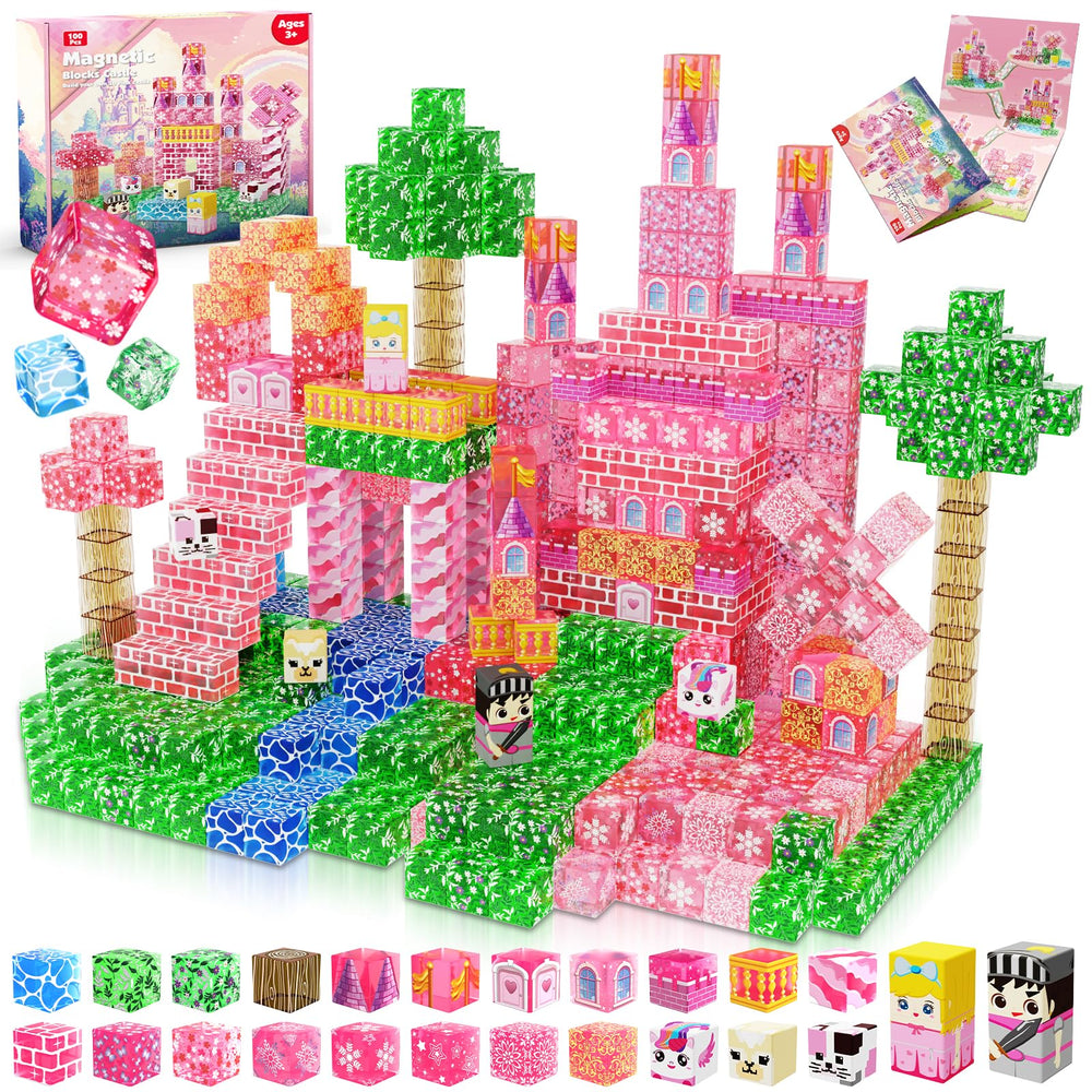 Magnetopia castle blocks front view for imaginative play and spatial skills.