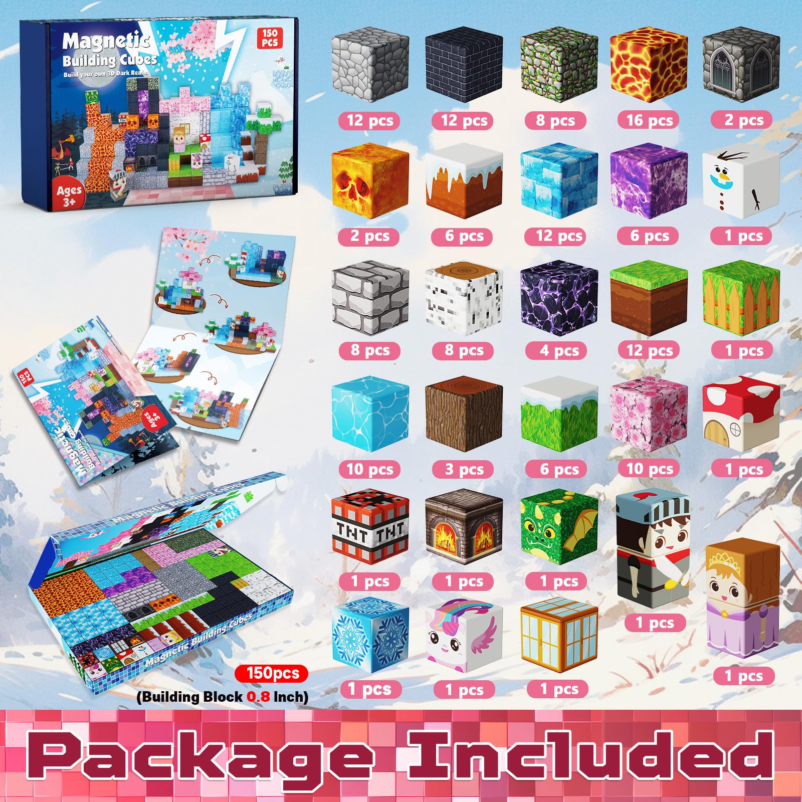 Magnetopia colorful magnetic cubes with an instruction guide spark creative play.