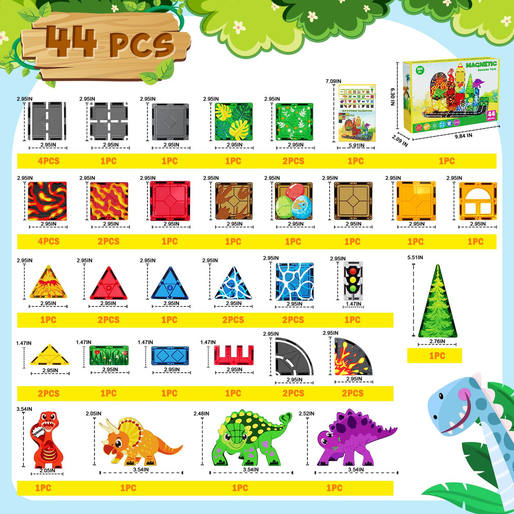 Magnetopia Dinosaur Tiles gift packaging presents a ready-to-gift set.