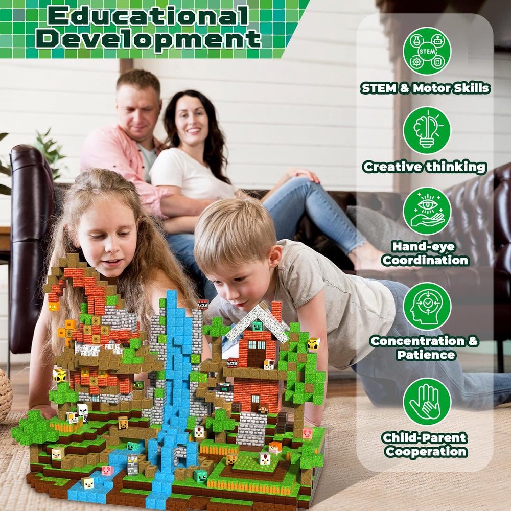 Magnetopia promotes hand-eye coordination and cooperative play during family time