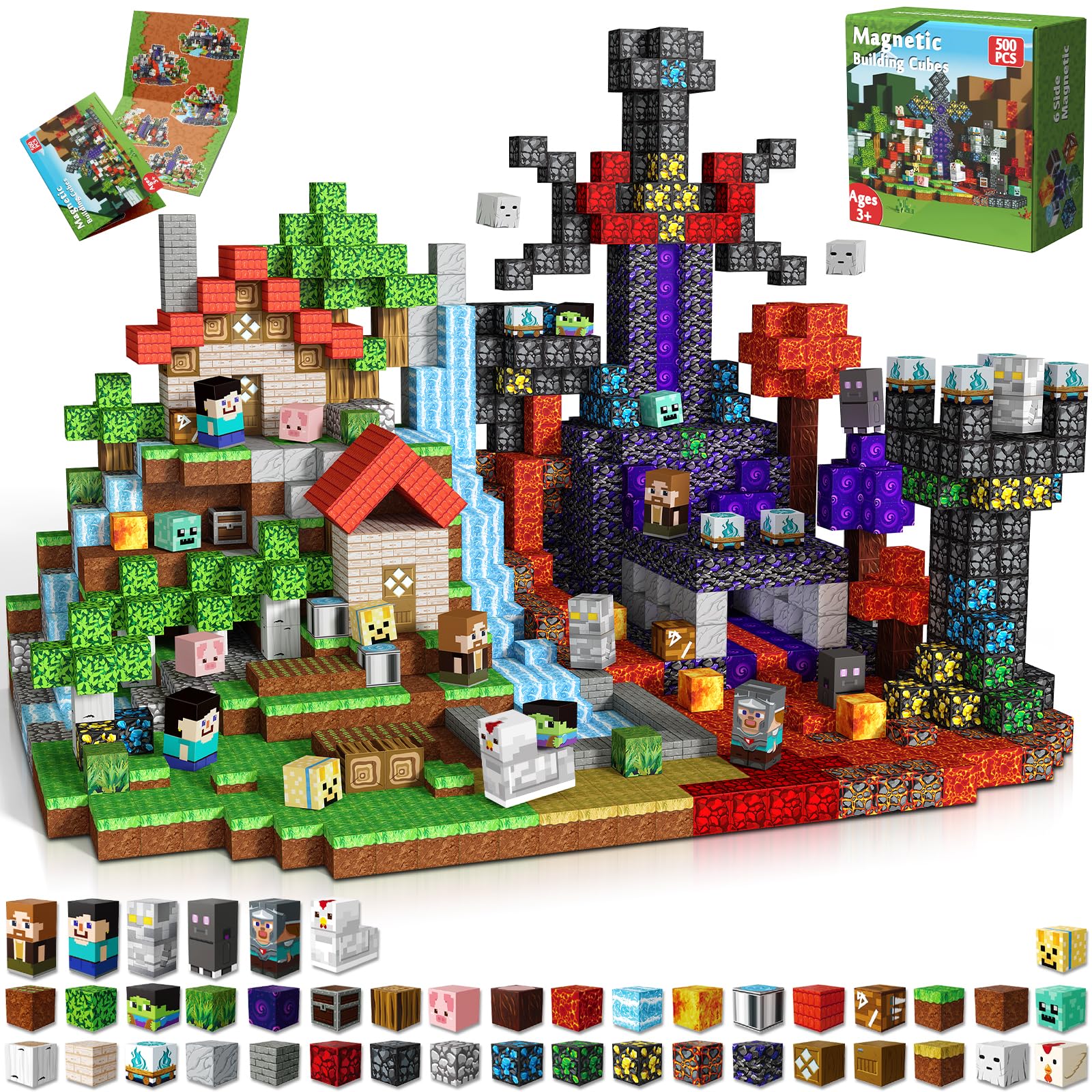 Magnetopia Magnetic Blocks 500pcs cubes for creative play and imagination