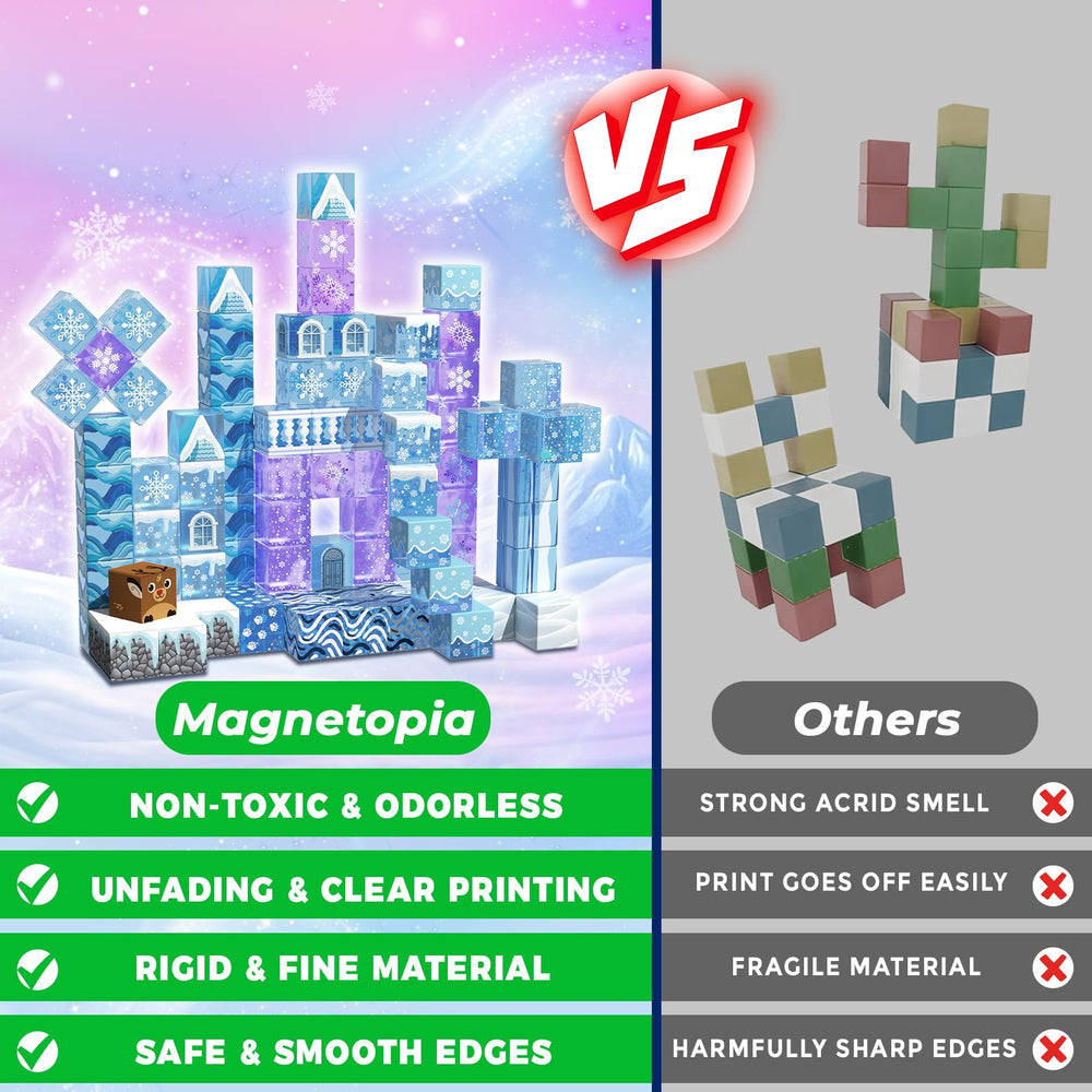 Magnetopia magnetic blocks promote fine motor skills through connecting pieces