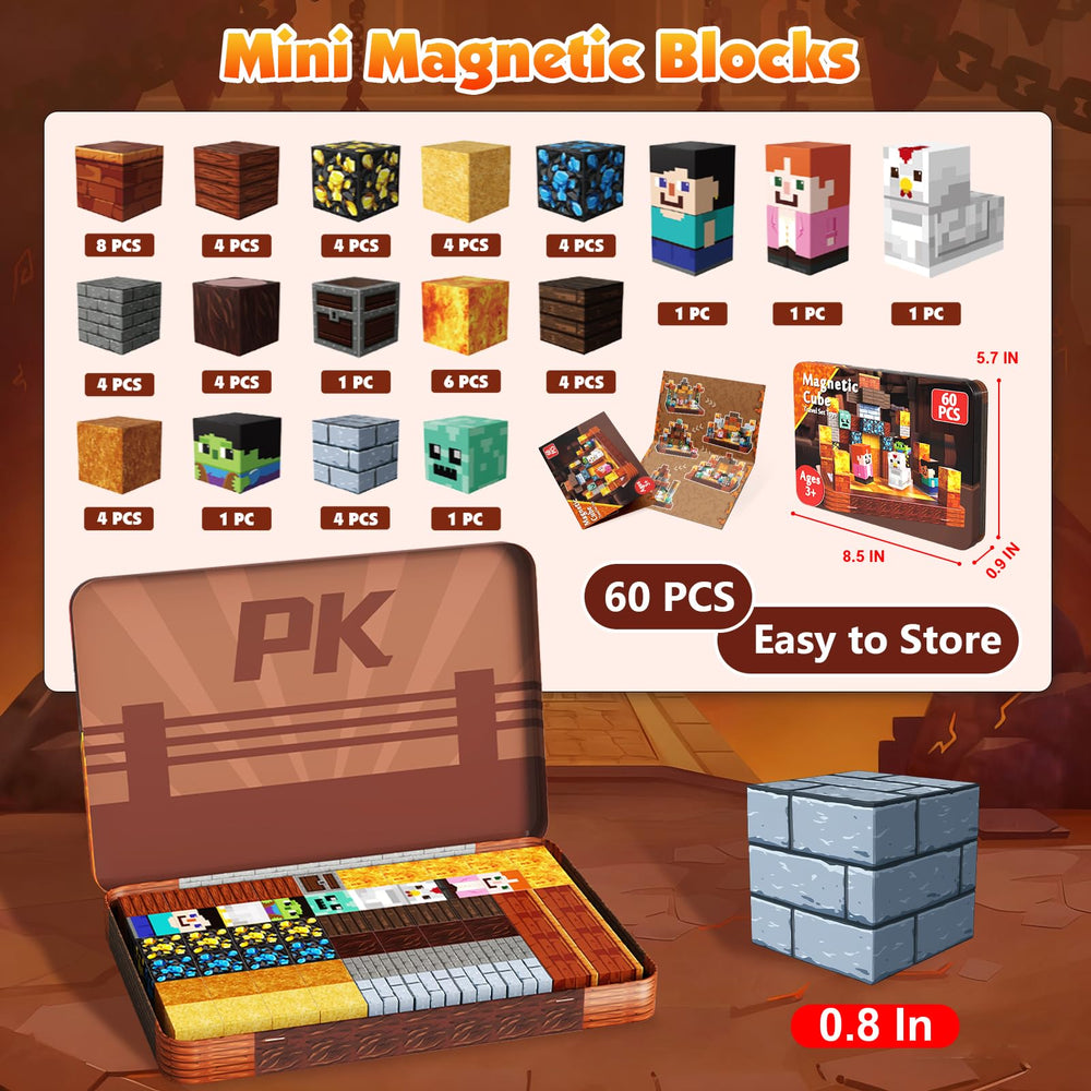 Magnetopia magnetic cubes close-up, safe ABS with rounded edges for kids.