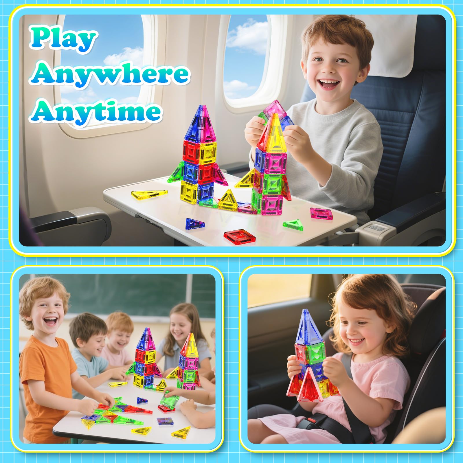 Magnetopia STEM friendly tiles encourage early geometry exploration.