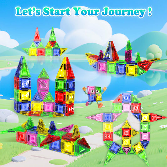 Magnetopia travel box with tiles, convenient storage for on the go learning.