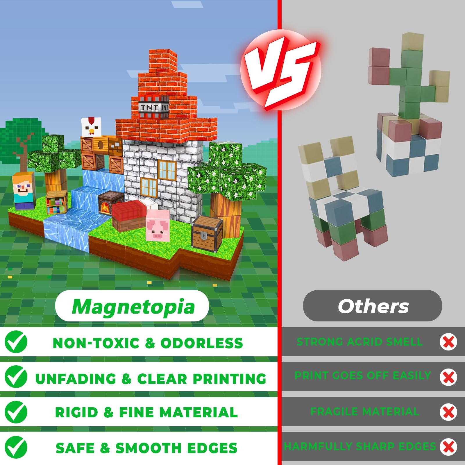 Magnetopia collaborative play visuals show kids building together to develop coordination and teamwork.