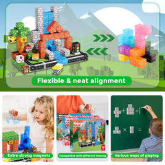 Magneverse 150 PCS compatible tiles connect with other sets for expanded worlds.