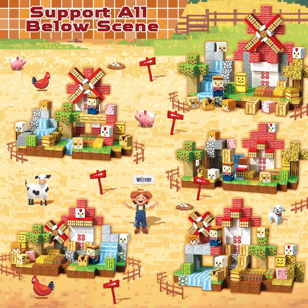 Barnyard animals in Magneverse set encouraging roles and spatial thinking