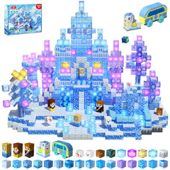 Magneverse 200pcs glowing transparent blocks for imaginative building play.