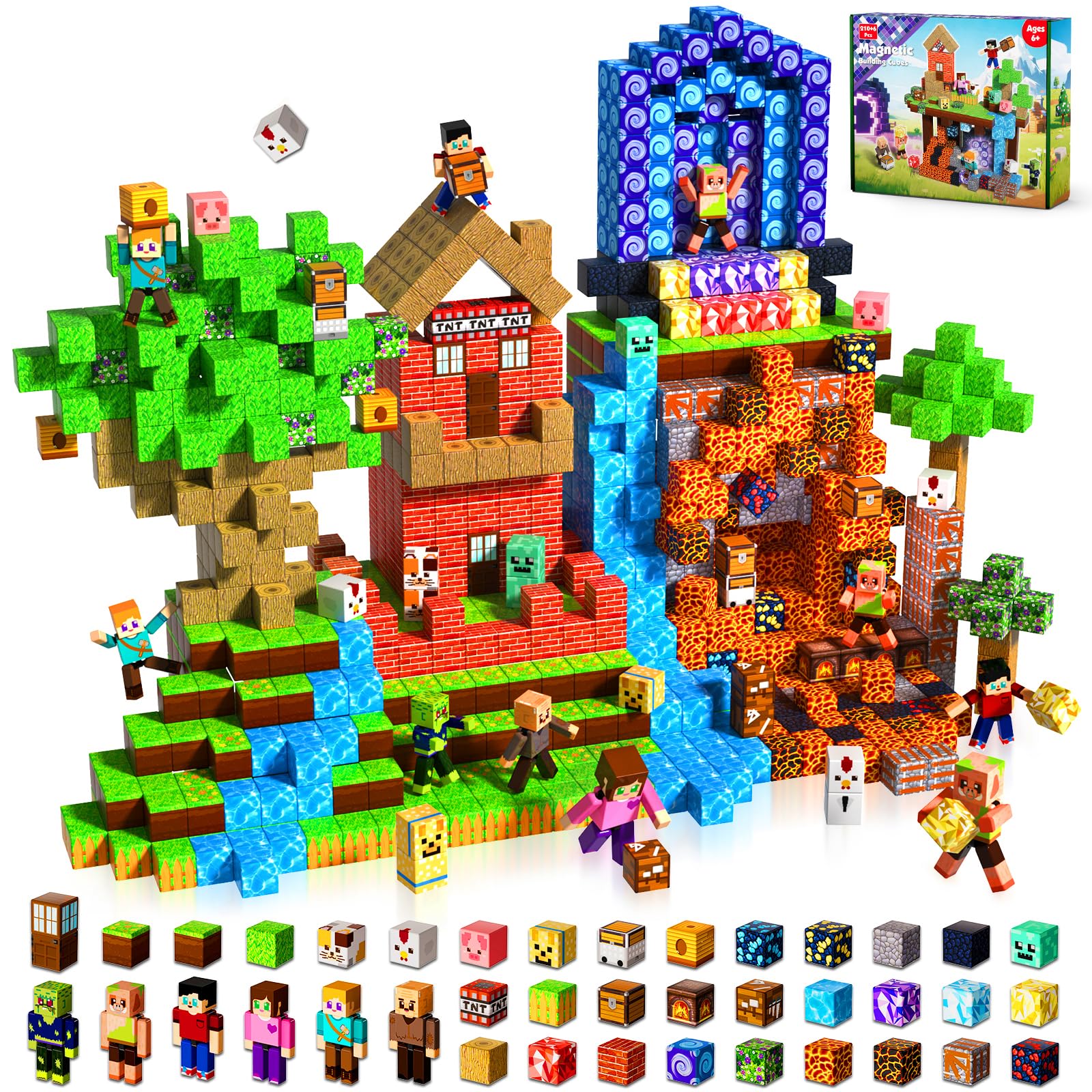 Magneverse 210 pcs magnetic blocks set for imaginative building and hands-on learning