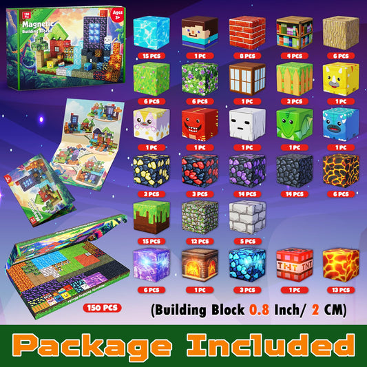 Magneverse 24 light blocks add glowing building fun.