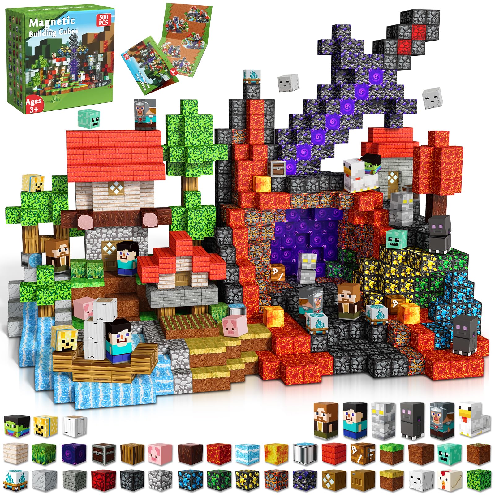 Magneverse 500pcs 0.8in lava theme blocks spark imaginative, open-ended play.