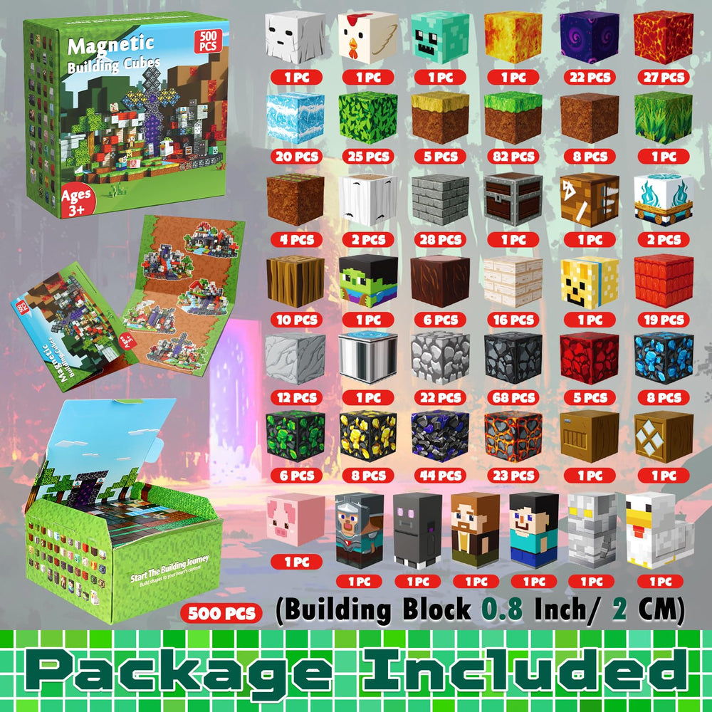 Magneverse 500pcs 0.8in portal theme blocks inspire building exploration.