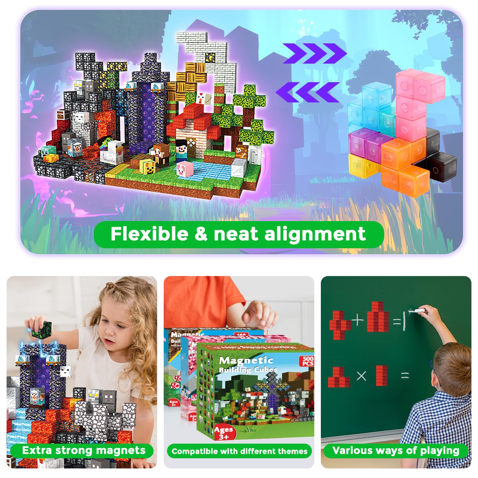 Magneverse 500pcs 0.8in blocks use non-toxic materials for safe play.