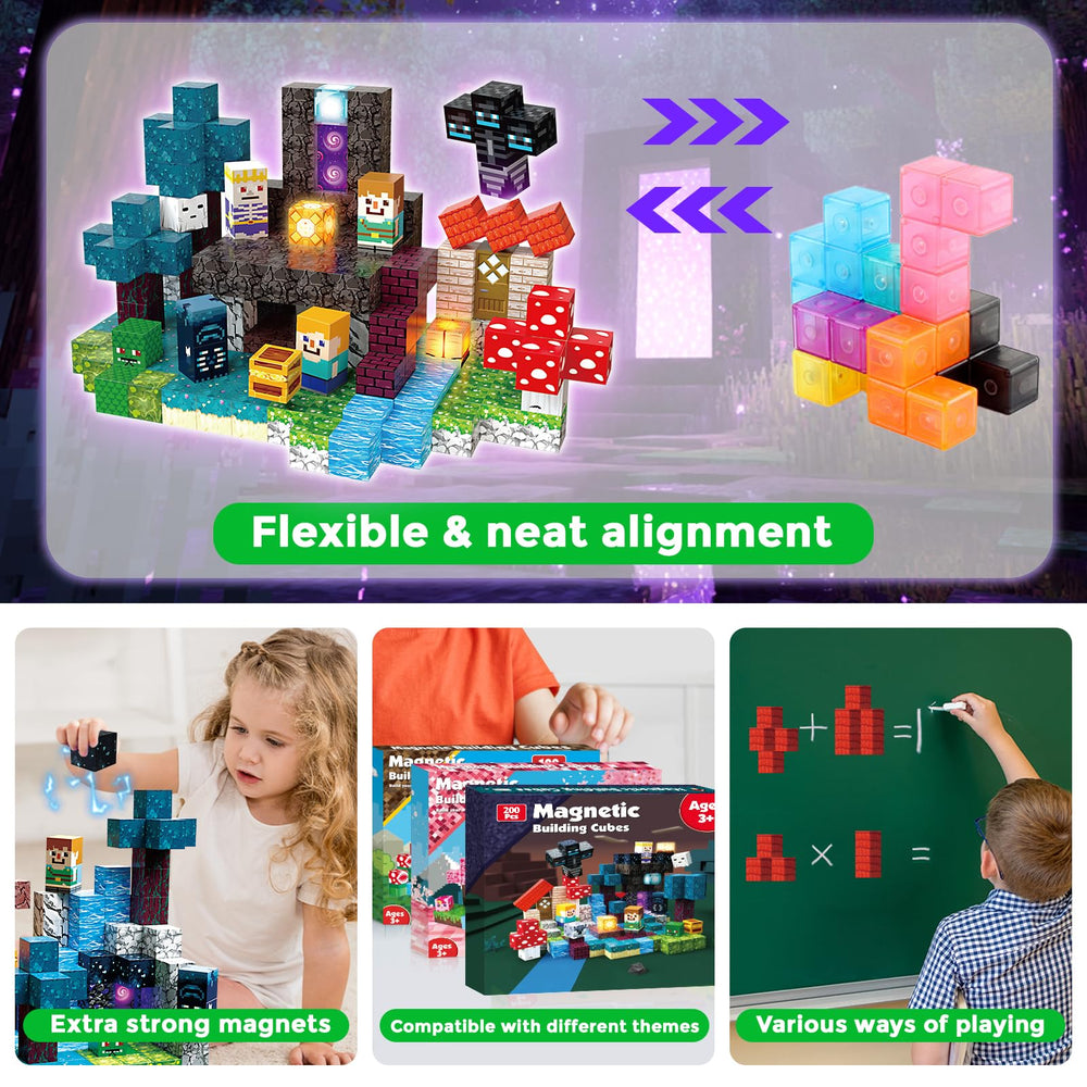Magneverse bedtime glow blocks create a gentle night time activity