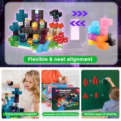 Magneverse bedtime glow blocks create a gentle night time activity