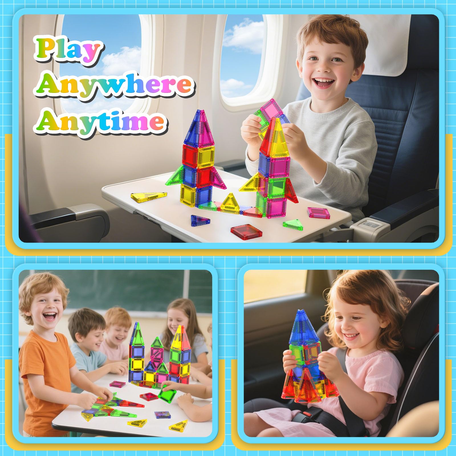 Ideal for kids 3+, encouraging creative play with safe, magnetic pieces