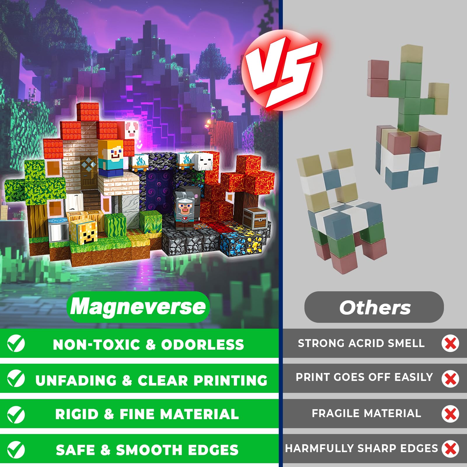 Magneverse blocks integrate with other sets for expanded builds