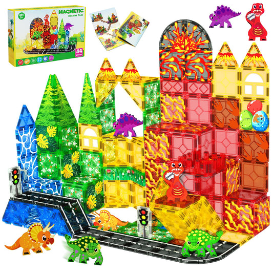 Magneverse dinosaur tiles pack for imaginative play and storytelling.