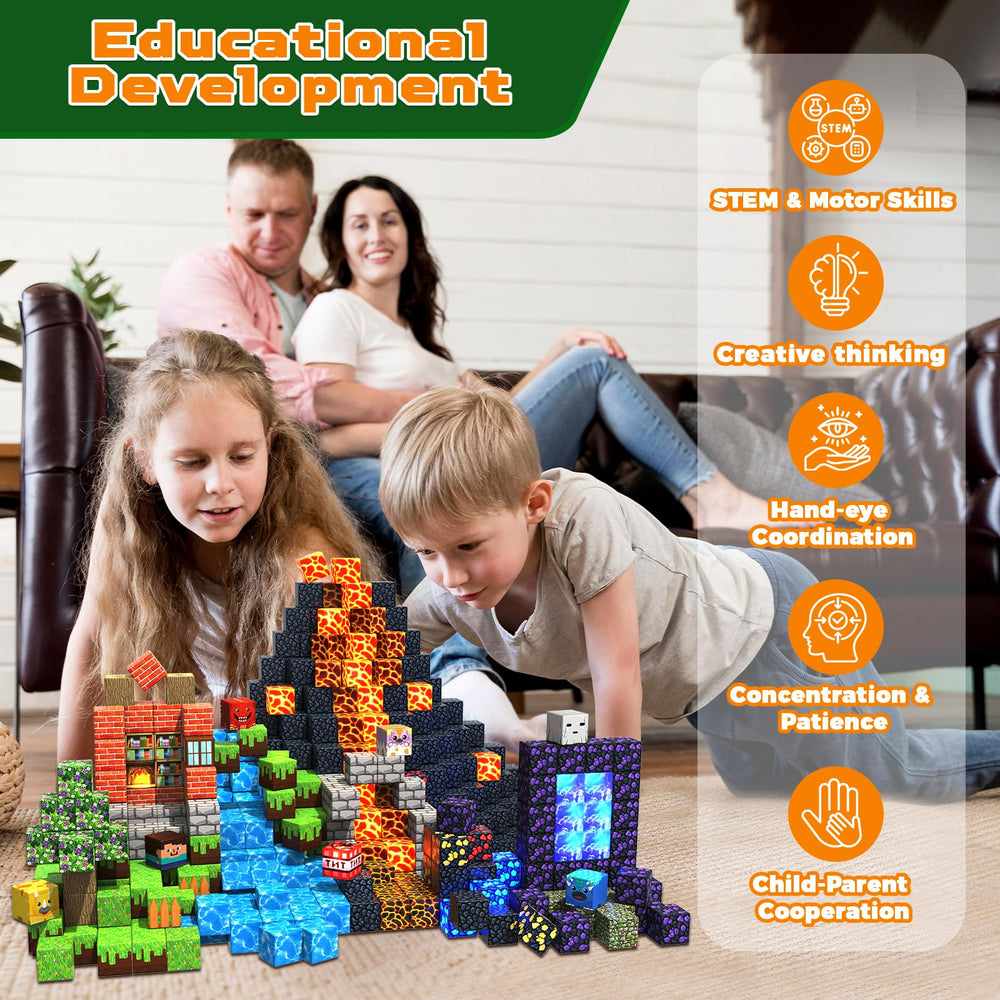 Magneverse forest theme blocks encourage nature-inspired creations.