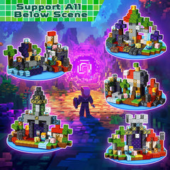 Magneverse forest theme blocks assembled into a tower and bridge.