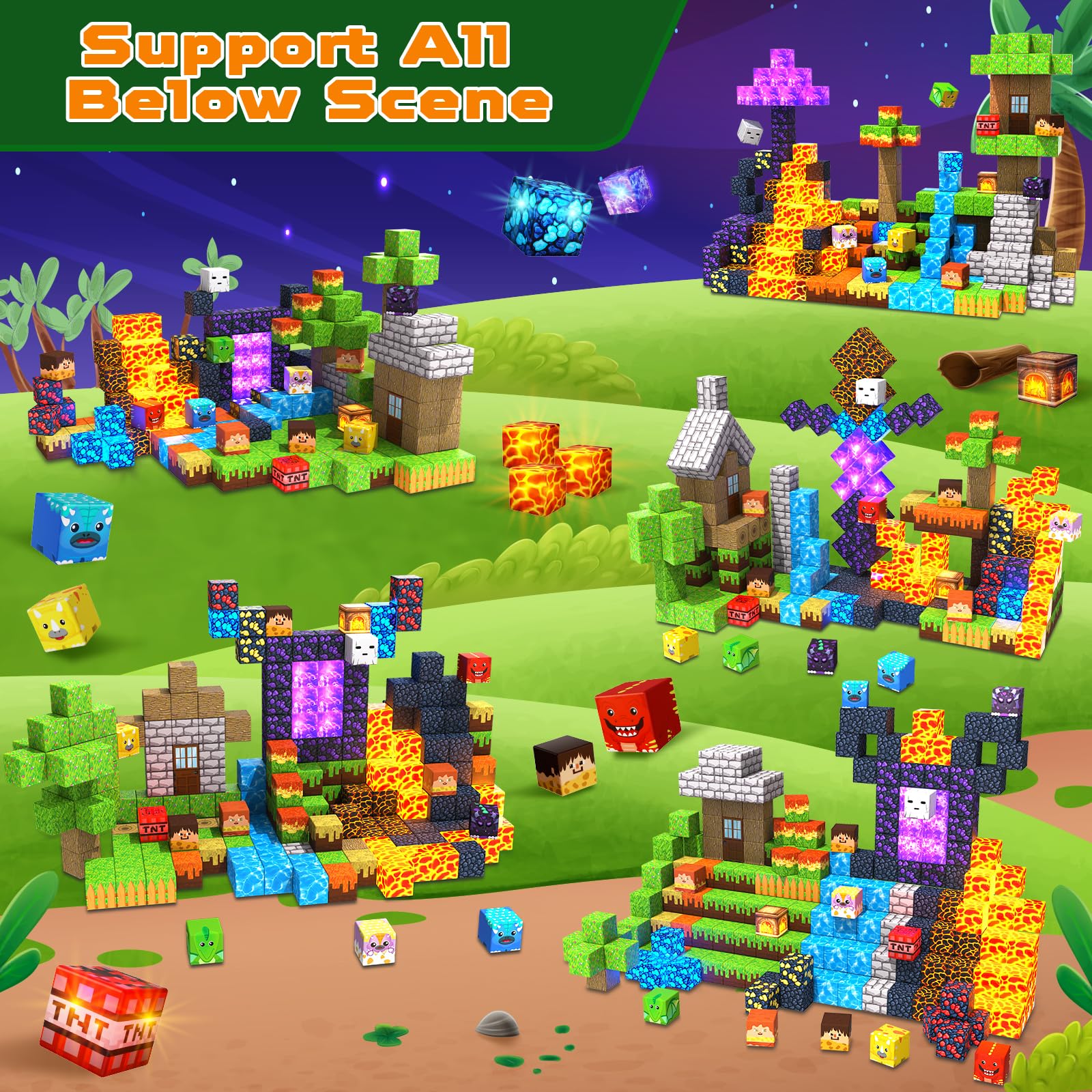 Magneverse forest theme magnetic blocks encourage construction and imagination