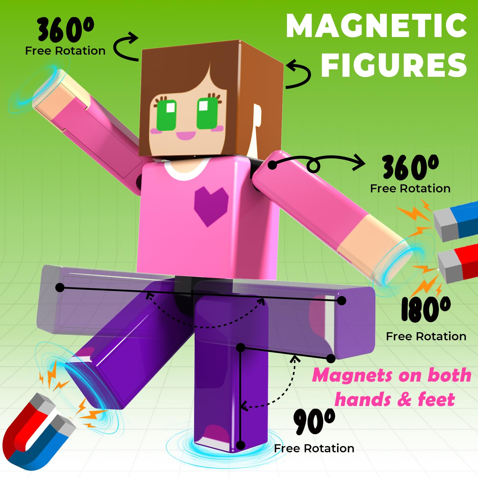 Magneverse magnetic building blocks assembly demonstrates secure snapping for quick pattern creation.