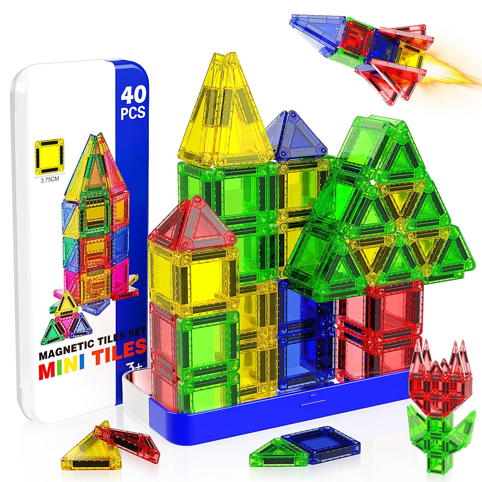 Magneverse mini magnetic tiles travel box for on-the-go creative play