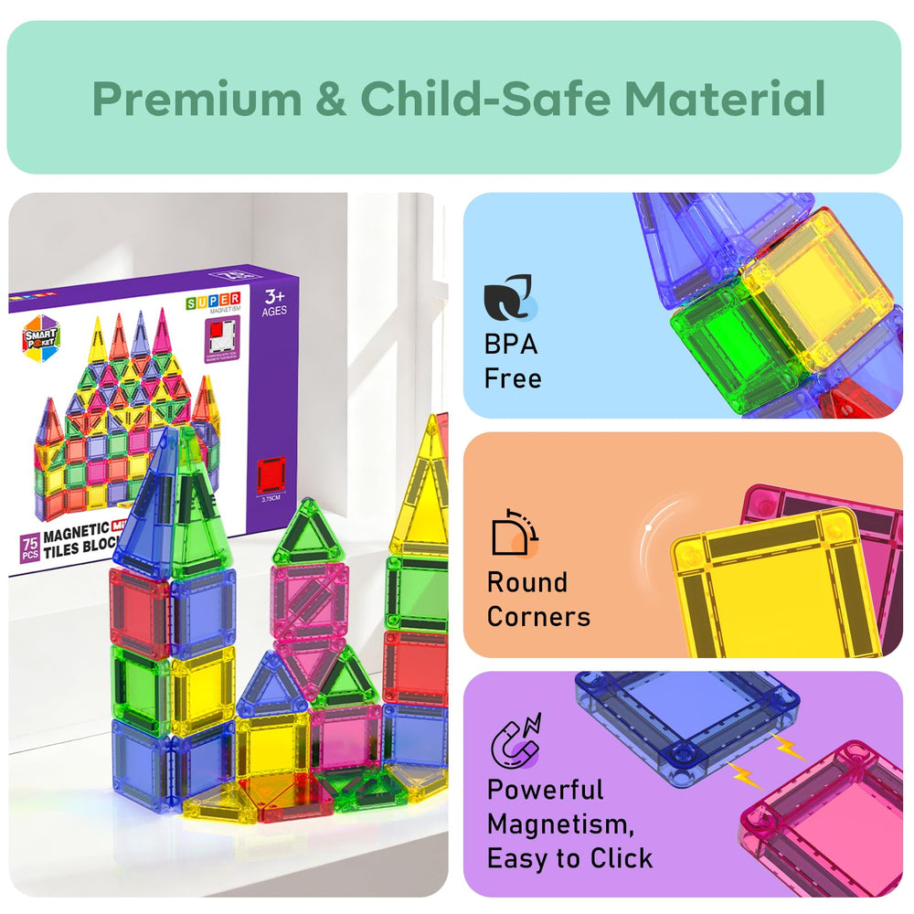 Magneverse mini tiles empower little builders to explore spatial ideas and imaginative play.