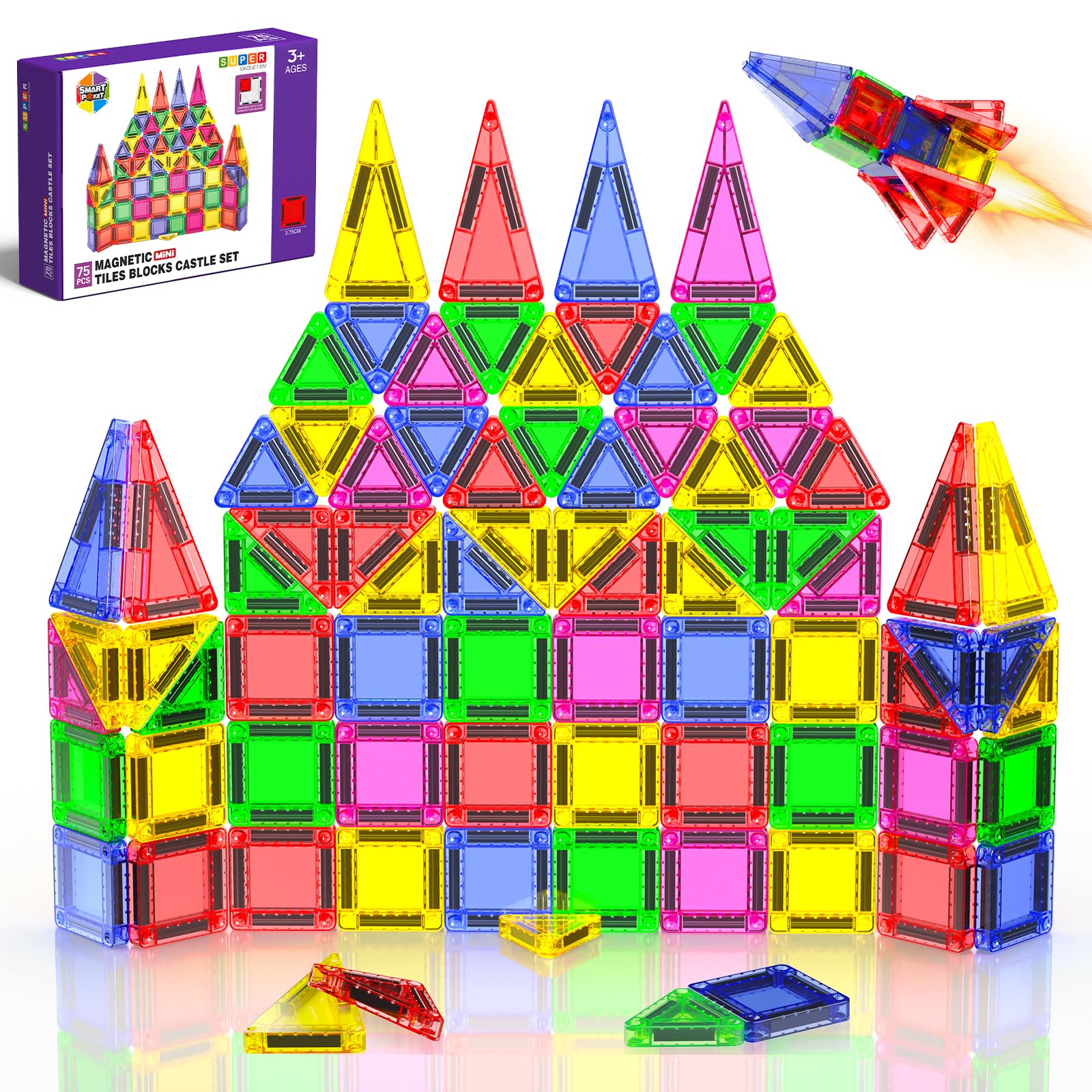 Magneverse mini tiles on travel storage box ready for on-the-go creativity.
