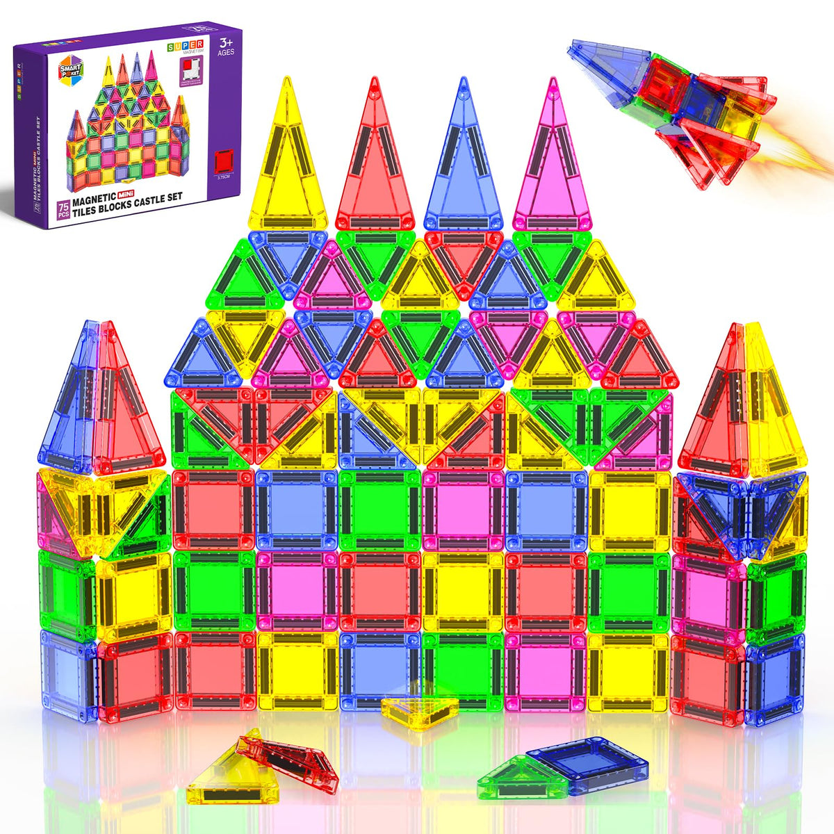 Magneverse mini tiles on travel storage box ready for on-the-go creativity.