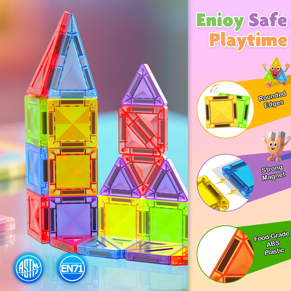 Magneverse Mini Tiles 56-piece travel pack for classroom or home learning.