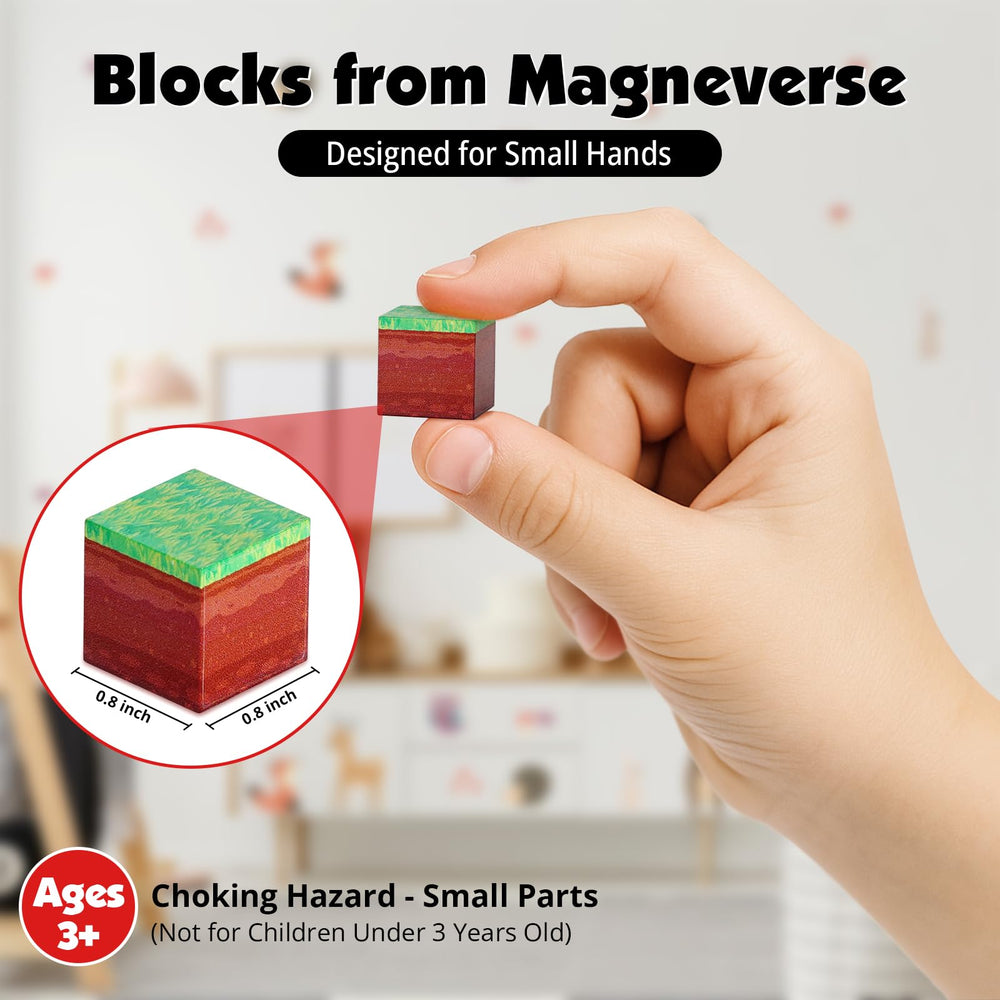 Magneverse open-ended builds with 0.8in cubes promote focus and dexterity.