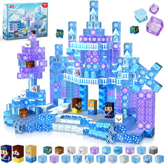 Magneverse transparent blocks build an ice castle for imaginative play.