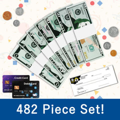 MAGLOGY 492 Pcs play set colorful money collection boosts counting fun