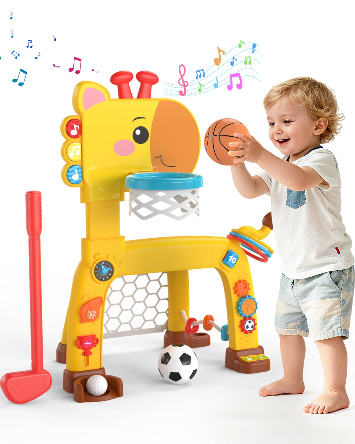 MAGTHIC 4-in-1 giraffe front view promotes active play and motor skills.
