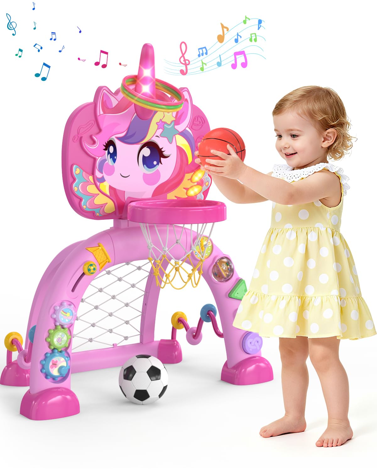 MAGTHIC Unicorn toddler hoop basketball for active play and coordination.