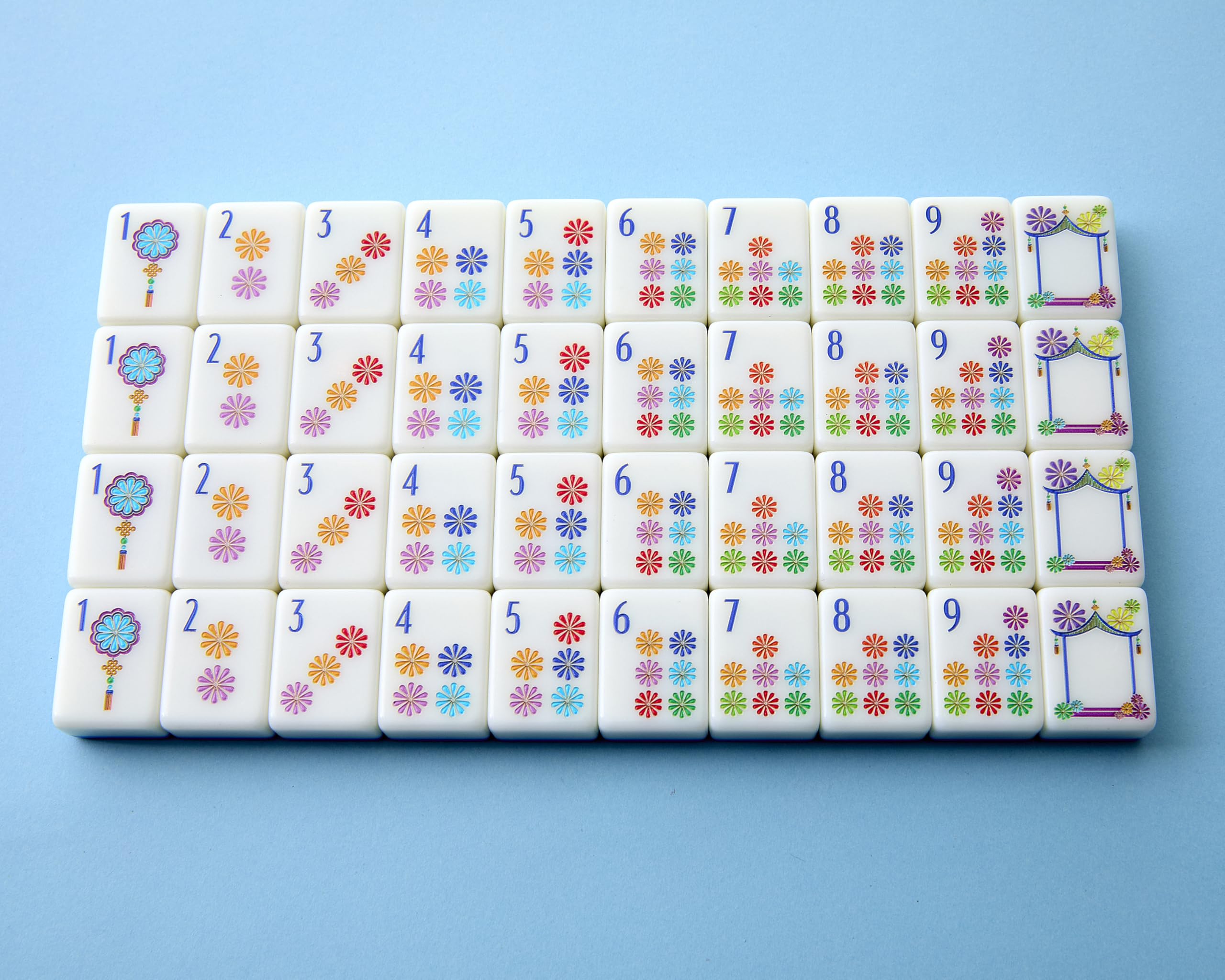 Mahjong Co Blossom set includes 160 acrylic tiles for versatile gameplay