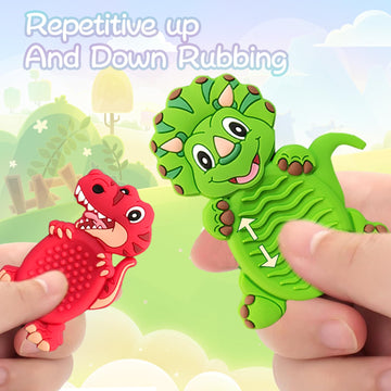 MAHMLOW travel-friendly dinosaur fidget demonstrates compact, on-the-go use.